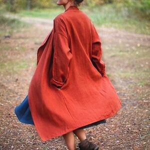 Rust Orange Oversized Coat